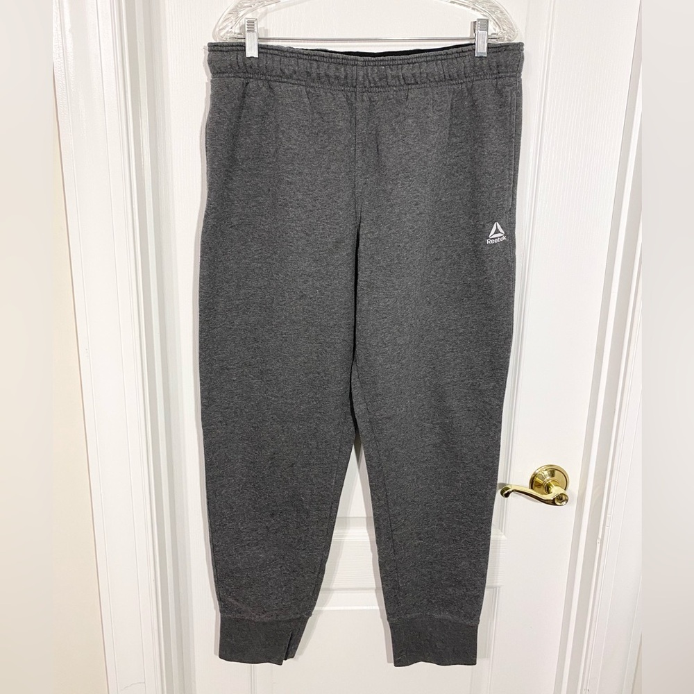 Reebok Fleece Joggers Sweatpants Gray Men’s Large